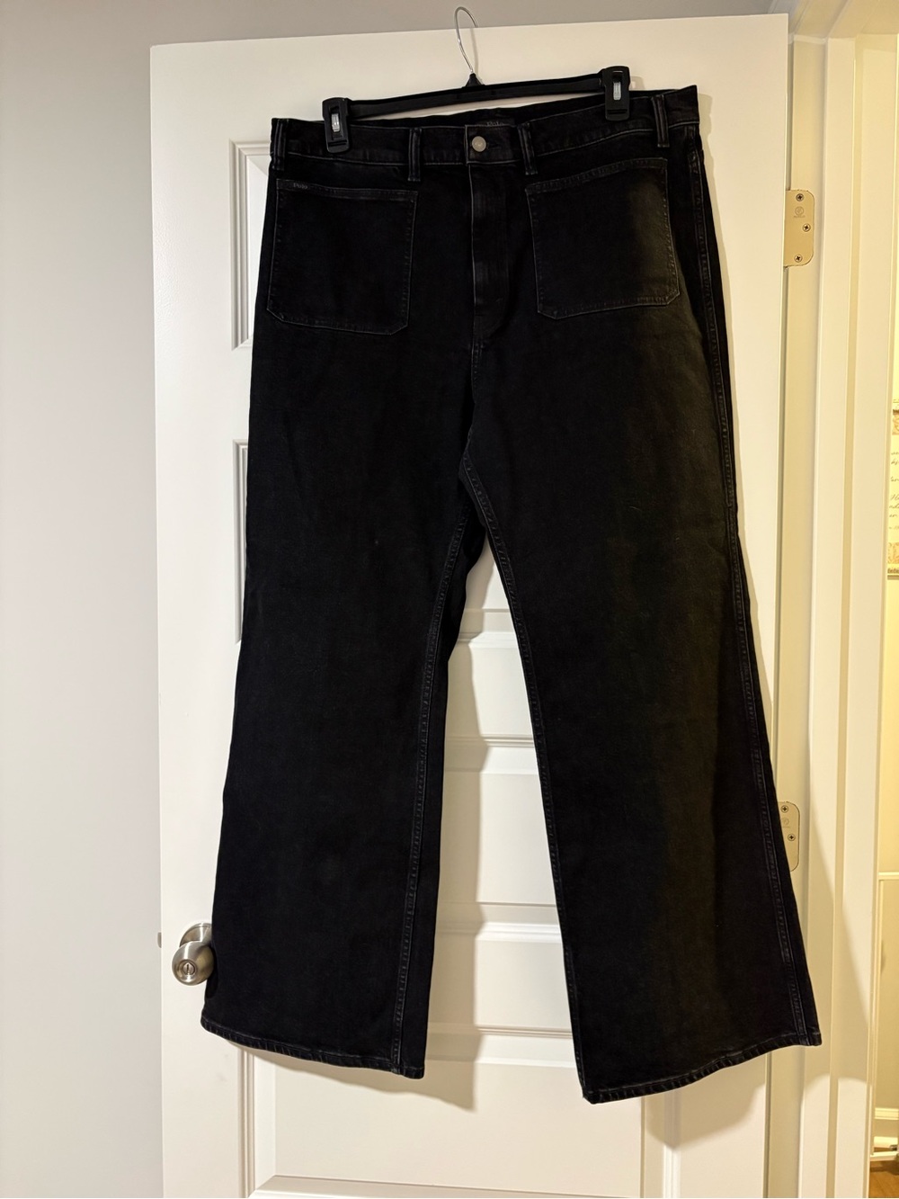 NWOT Ralph Lauren Polo Black Denium Size 34 Trendy Baggy Wide Leg Staple Jeans